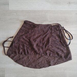 Vintage Capezio Womens Brown Wrap Skirt Sheer Polyester Size P/S Dance Ballet